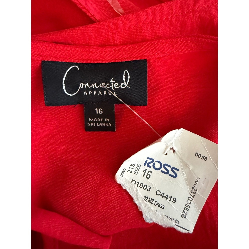 Connected Apparel Jumpsuit Womens Size 16 Red Sleeveless One-Piece Holiday Party - Picture 12 of 13